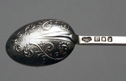 Antique Silver Trefid Teaspoon Set (6)